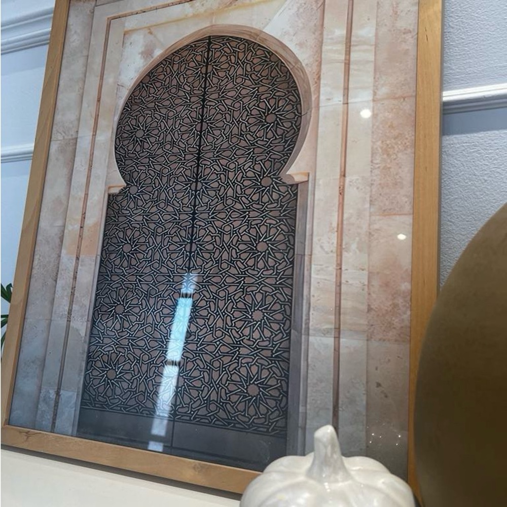 Elegant Archway Wall Art in Brown Frame